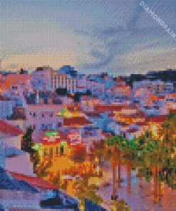 Albufeira City At Night Diamond Painting