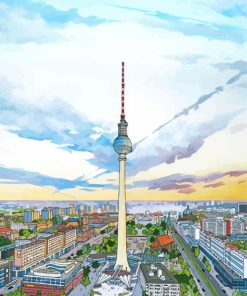 Berliner Fernsehturm City View Art Diamond Painting