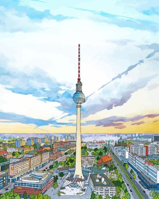 Berliner Fernsehturm City View Art Diamond Painting