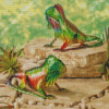 Colorful Iguanas Diamond Painting