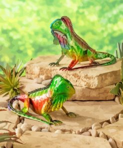 Colorful Iguanas Diamond Painting