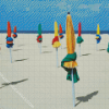 Deauville Beach Umbrellas Diamond Painting