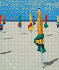 Deauville Beach Umbrellas Diamond Painting