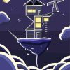 Flying House Illustration Diamond Painting