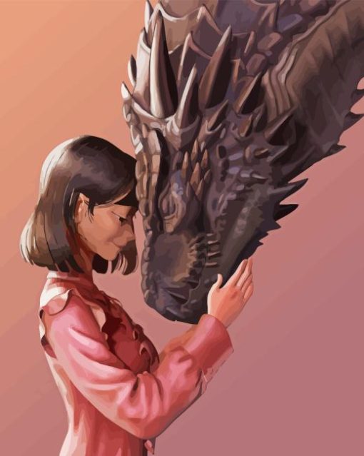 Girl And Dragon Diamond Painting