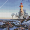 Marblehead Lighthouse Winter Diamond Painting