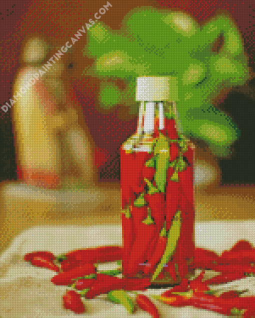 Pequin Pepper In Bottle Diamond Painting