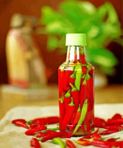 Pequin Pepper In Bottle Diamond Painting