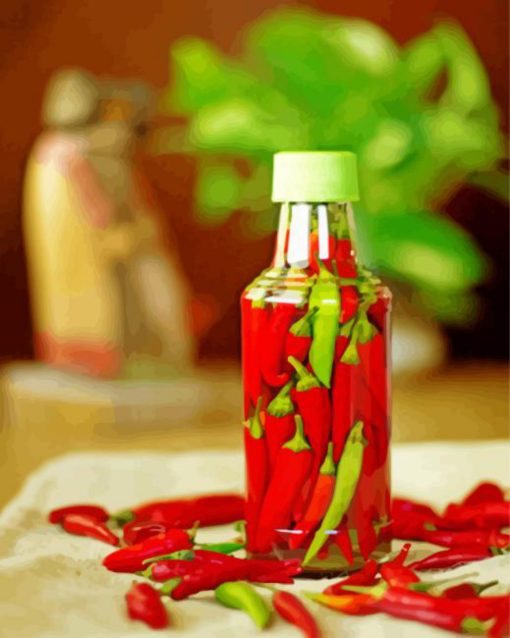 Pequin Pepper In Bottle Diamond Painting