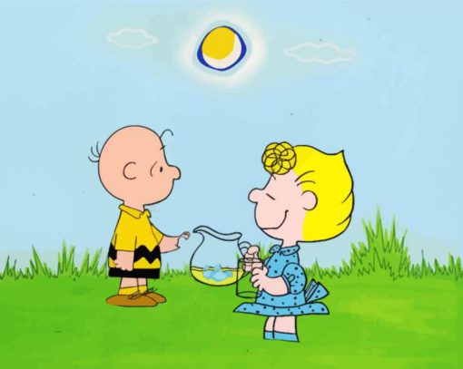 Sally And Charlie Brown Cartoon Diamond Painting