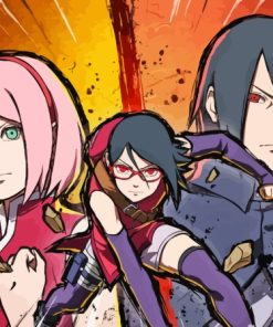 Sasuke Sakura And Sarada Uchiha Family Diamond Painting