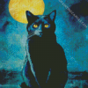 Black Cat And Moon Diamond Painting