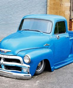 Blue 1955 Chevy Pickup Vintage Car Diamond Painting