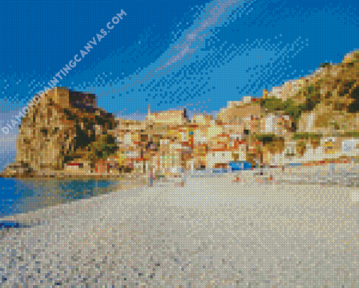 Calabria Beach Buildings Diamond Painting