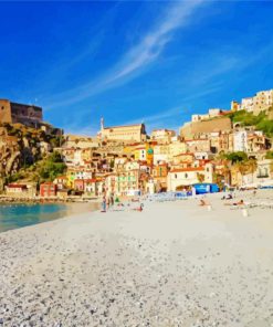 Calabria Beach Buildings Diamond Painting