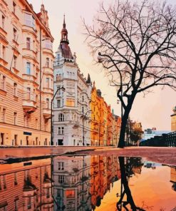 Czech Republic Buildings Reflection Diamond Painting