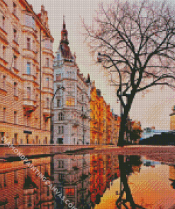 Czech Republic Buildings Reflection Diamond Painting