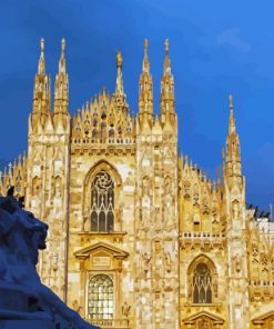 Duomo Di Milano With Lion Statue View Diamond Painting