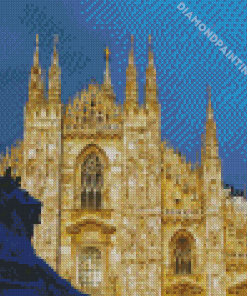 Duomo Di Milano With Lion Statue View Diamond Painting