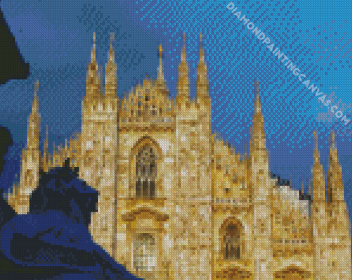 Duomo Di Milano With Lion Statue View Diamond Painting