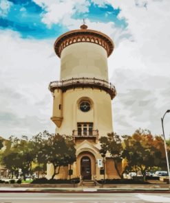 Fresno Water Tower In California Diamond Painting