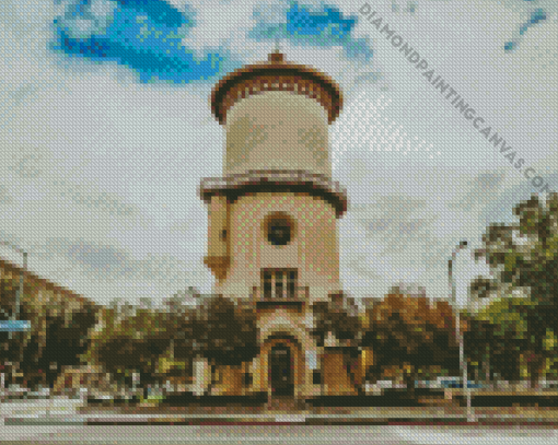 Fresno Water Tower In California Diamond Painting