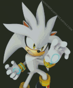 Silver Anime Sonic Character Diamond Painting