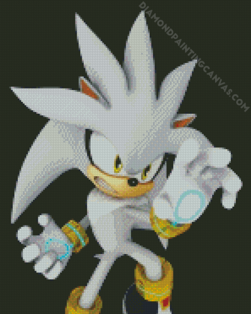 Silver Anime Sonic Character Diamond Painting