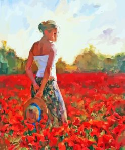 Woman In Poppy Field Garmash Diamond Painting