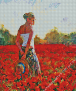 Woman In Poppy Field Garmash Diamond Painting