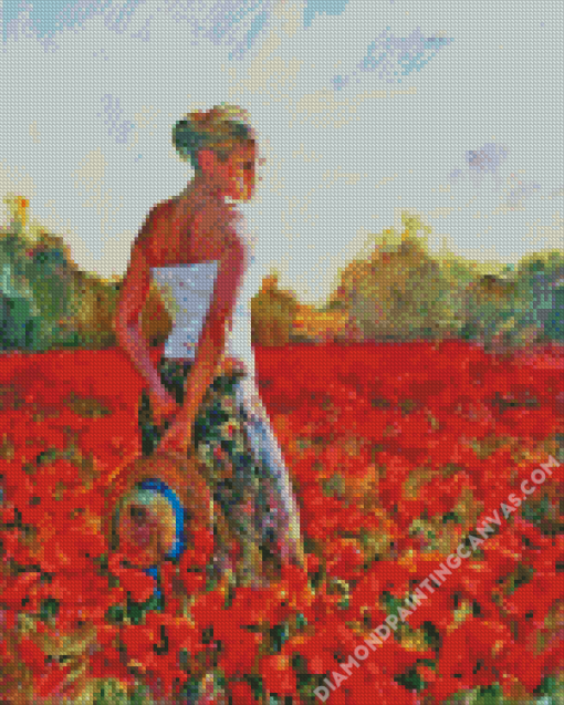 Woman In Poppy Field Garmash Diamond Painting