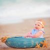 Baby Girls At Beach On Boat Diamond Painting