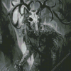 Black And White Wendigo Diamond Painting