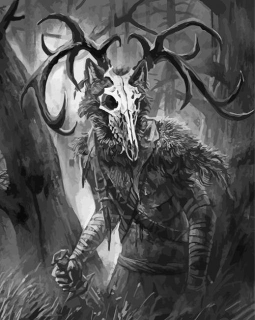 Black And White Wendigo Diamond Painting