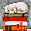 Cat On Books Diamond Painting