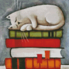 Cat On Books Diamond Painting