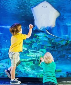 Children Watching Sea Life Diamond Painting