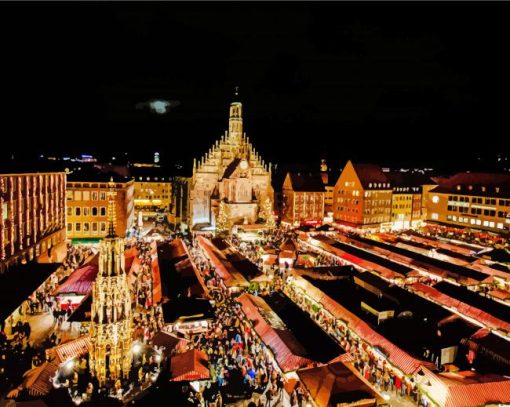 Christkindlesmarkt Nuremberg At Night Diamond Painting