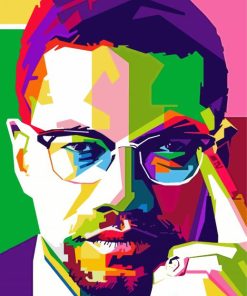 Colorful Malcolm X Diamond Painting