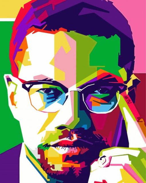 Colorful Malcolm X Diamond Painting