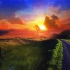 Country Landscape Sunset Diamond Painting