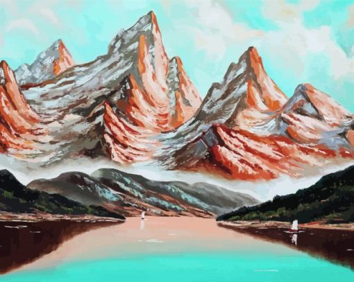 Emerald Lake And Mountains Diamond Painting