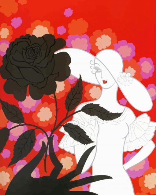 Erte Black Rose Diamond Painting