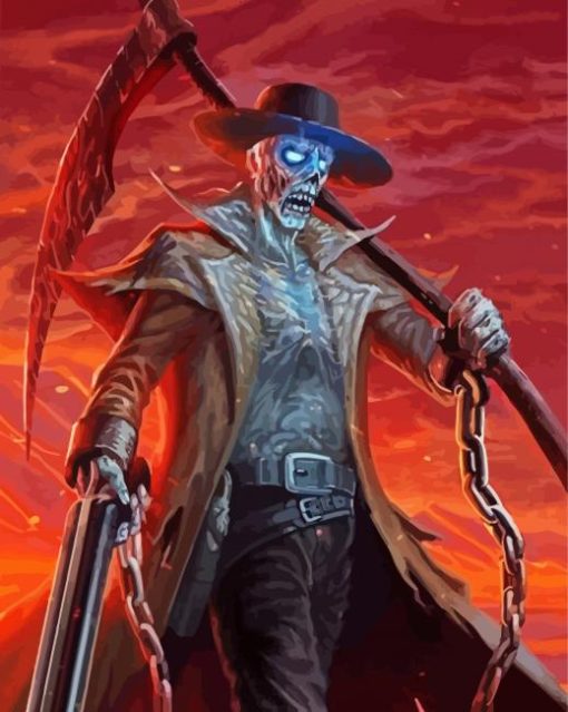 Fantasy Cowboy Skull Diamond Painting