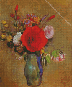 Flowers In A Vase By Odilon Redon Diamond Painting