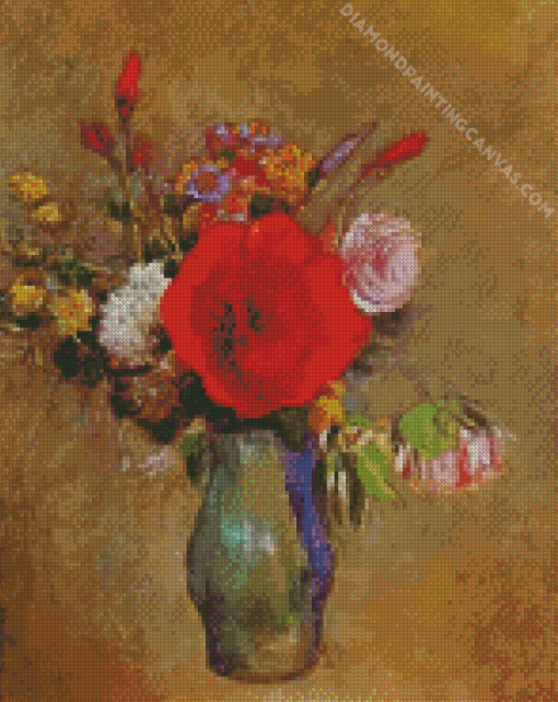 Flowers In A Vase By Odilon Redon Diamond Painting