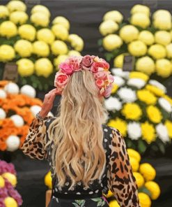 Girl In Flower Show Diamond Painting