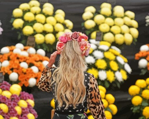 Girl In Flower Show Diamond Painting