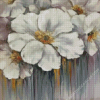 Gold And White Flowers Art Diamond Painting