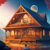 Moonlight Cabin Diamond Painting